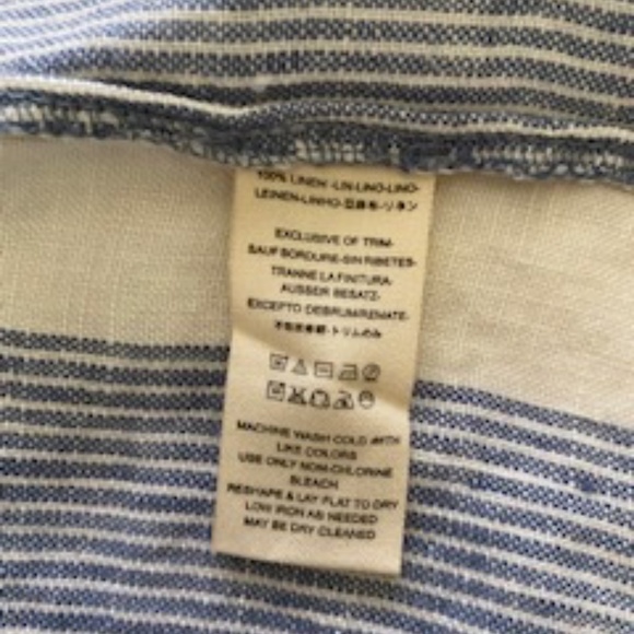 Free People Uptown Days Blue and White Striped Wrap Mini Skirt SIZE 4 - Picture 7 of 11